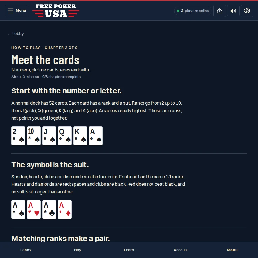 The academy’s Meet the cards lesson