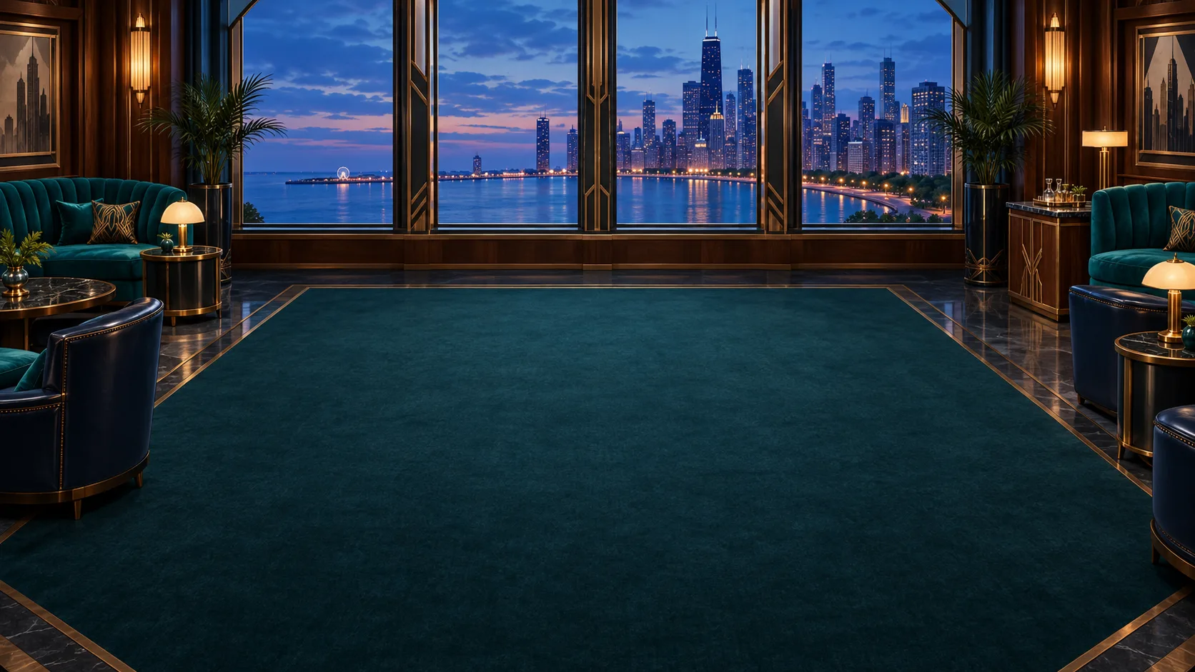Illustrated Chicago poker room